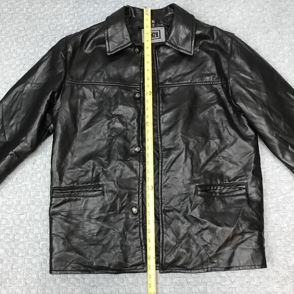G New Collection Leather Jacket Mens XL Black Made in Italy Quilted Car Coat - Picture 6 of 13